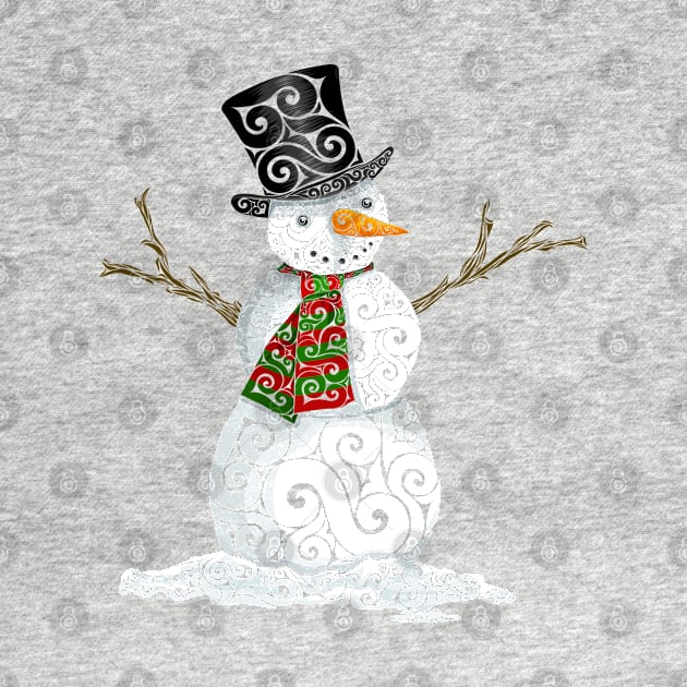 Swirly Snowman by VectorInk